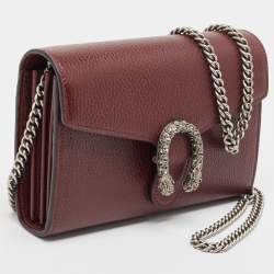Gucci Burgundy Leather Mini Dionysus Shoulder Bag