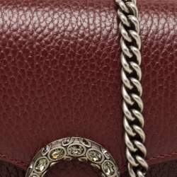 Gucci Burgundy Leather Mini Dionysus Shoulder Bag