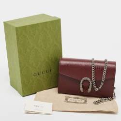 Gucci Burgundy Leather Mini Dionysus Shoulder Bag