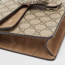 Gucci Beige GG Supreme Canvas and Suede Mini Dionysus Shoulder Bag