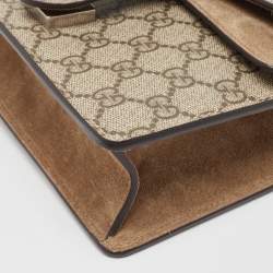 Gucci Beige GG Supreme Canvas and Suede Mini Dionysus Shoulder Bag