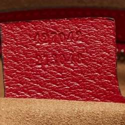 Gucci Red/Beige/GG Supreme Canvas and Leather Small Tian Print Backpack