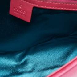 مملوكة مسبقًا Gucci Pink Matelassé Velvet Medium Embroidered Blind For Love GG Marmont Shoulder Bag