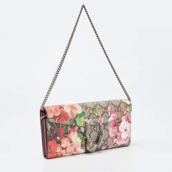 Gucci Multicolor GG Supreme Canvas and Leather Dionysus Blooms Wallet On Chain