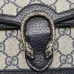 Gucci Beige/Blue GG Supreme Canvas and Leather Super Mini Dionysus Shoulder Bag