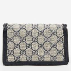 Gucci Beige/Blue GG Supreme Canvas and Leather Super Mini Dionysus Shoulder Bag