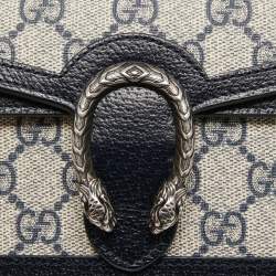 Gucci Beige/Blue GG Supreme Canvas and Leather Super Mini Dionysus Shoulder Bag
