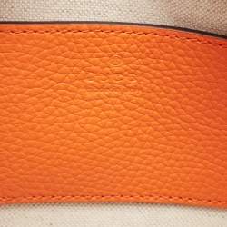 Pre Owned Gucci Orange Jumbo GG Leather Mini Duffle Bag