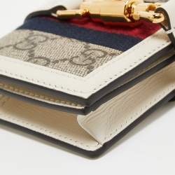 Gucci Beige/Off White GG Supreme Canvas and Leather Jackie 1961 Compact Wallet