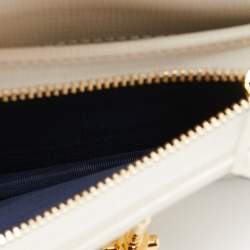 Gucci Beige/Off White GG Supreme Canvas and Leather Jackie 1961 Compact Wallet