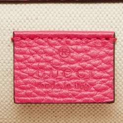 Gucci Magenta Leather Small Guccify Pearl Embellished Dionysus Shoulder Bag