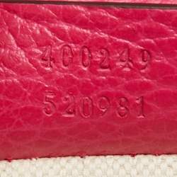 Gucci Magenta Leather Small Guccify Pearl Embellished Dionysus Shoulder Bag