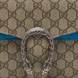 Gucci Beige/Blue GG Supreme Canvas and Suede Small Dionysus Shoulder Bag