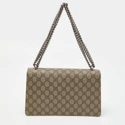 Gucci Beige/Blue GG Supreme Canvas and Suede Small Dionysus Shoulder Bag