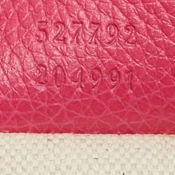 Pre Owned Gucci Pink Leather Logo Web Belt Bag