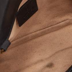 Pre Owned Gucci Black Matelassé Leather Super Mini GG Marmont Shoulder Bag