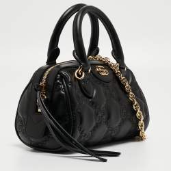 Pre Owned Gucci Black GG Matelassé Leather Mini Bag