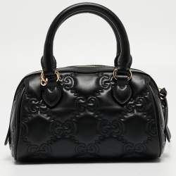 Pre Owned Gucci Black GG Matelassé Leather Mini Bag