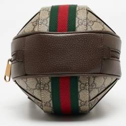 Pre Owned Gucci Beige/Ebony GG Supreme Canvas Mini Ophidia Basketball Bag