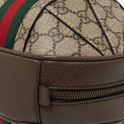 Pre Owned Gucci Beige/Ebony GG Supreme Canvas Mini Ophidia Basketball Bag