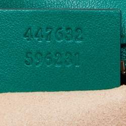 Pre Owned Gucci Green Matelassé Leather Small GG Marmont Camera Crossbody Bag