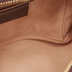 Pre Owned Gucci Beige/Ebony GG Supreme Canvas and Leather Mini Ophidia Top Handle Bag