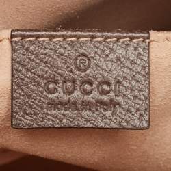 Pre Owned Gucci Beige/Ebony GG Supreme Canvas and Leather Mini Ophidia Top Handle Bag