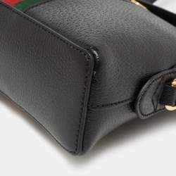 Gucci Black Leather Small Web Ophidia GG Shoulder Bag