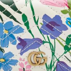Gucci x Ken Scott Multicolor Floral Print Leather GG Marmont Card Case