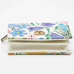 Gucci x Ken Scott Multicolor Floral Print Leather GG Marmont Card Case