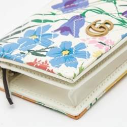 Gucci x Ken Scott Multicolor Floral Print Leather GG Marmont Card Case