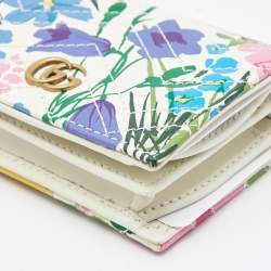 Gucci x Ken Scott Multicolor Floral Print Leather GG Marmont Card Case