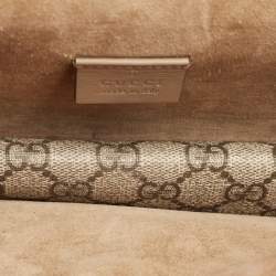 Gucci Beige GG Supreme Canvas and Suede Small Rectangular Dionysus Shoulder Bag
