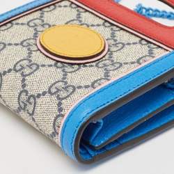 Gucci Multicolor GG Supreme Canvas and Leather Wallet On Chain