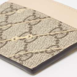 Gucci Brown/Beige GG Supreme Canvas and Leather Card Holder