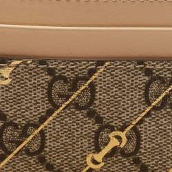Gucci Brown/Beige GG Supreme Canvas and Leather Card Holder