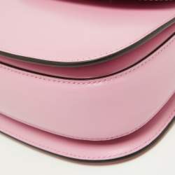 Pre Owned Gucci Pink Leather Mini 1947 Bamboo Top Handle Bag