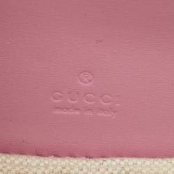 Pre Owned Gucci Pink Leather Mini 1947 Bamboo Top Handle Bag