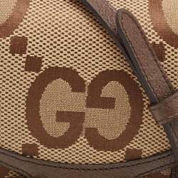 Gucci Beige/Brown GG Canvas and Leather Horsebit 1955 Crossbody Bag