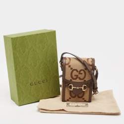 Gucci Beige/Brown GG Canvas and Leather Horsebit 1955 Crossbody Bag