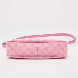 Pre Owned Gucci x Palace Pink GG-P Canvas Half-Moon Mini Bag