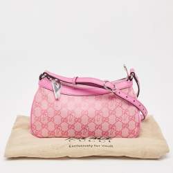 Pre Owned Gucci x Palace Pink GG-P Canvas Half-Moon Mini Bag