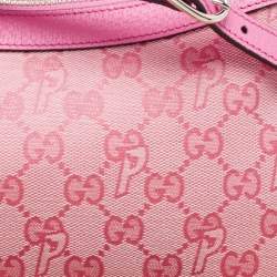 Pre Owned Gucci x Palace Pink GG-P Canvas Half-Moon Mini Bag