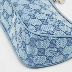 Pre Owned Gucci x Palace Blue GG-P Canvas Half-Moon Mini Bag