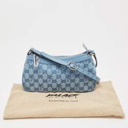 Pre Owned Gucci x Palace Blue GG-P Canvas Half-Moon Mini Bag