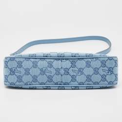 Pre Owned Gucci x Palace Blue GG-P Canvas Half-Moon Mini Bag