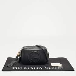 Pre Owned Gucci Black Leather Mini Soho Disco Shoulder Bag