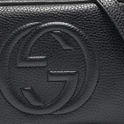 Pre Owned Gucci Black Leather Mini Soho Disco Shoulder Bag