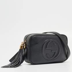 Pre Owned Gucci Black Leather Mini Soho Disco Shoulder Bag