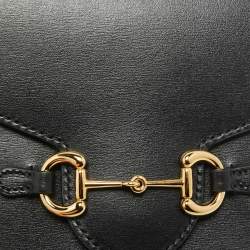 Pre Owned Gucci Black Leather Horsebit 1955 Mini Crossbody Bag